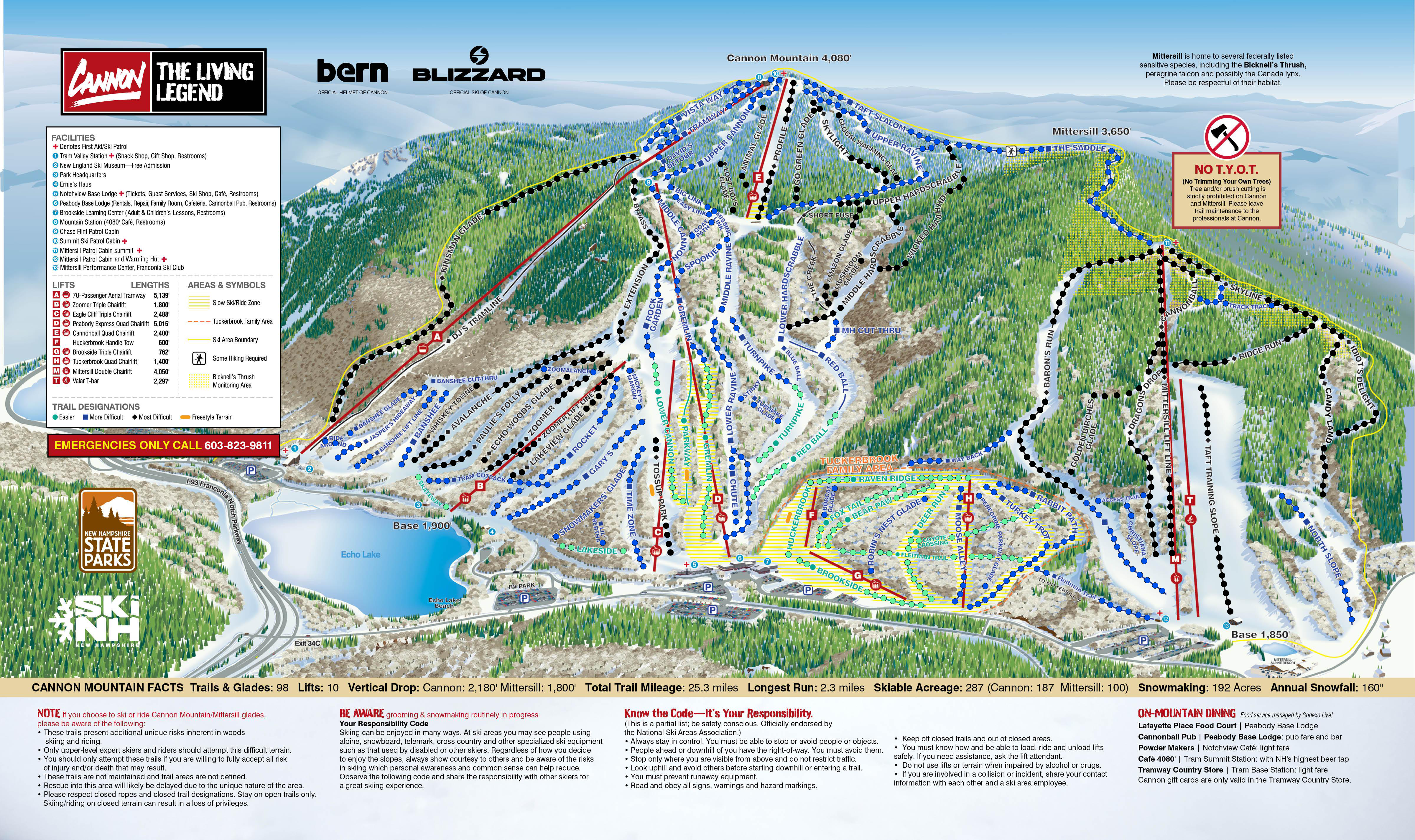 Cannon Mountain Trail Map